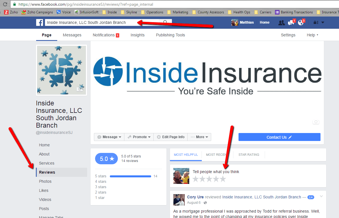 Inside Insurance LLC South Jordan Branch facebook review