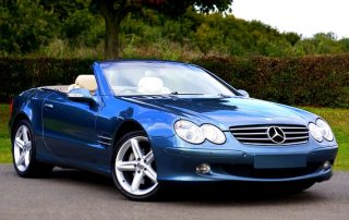 Blue mercedes car