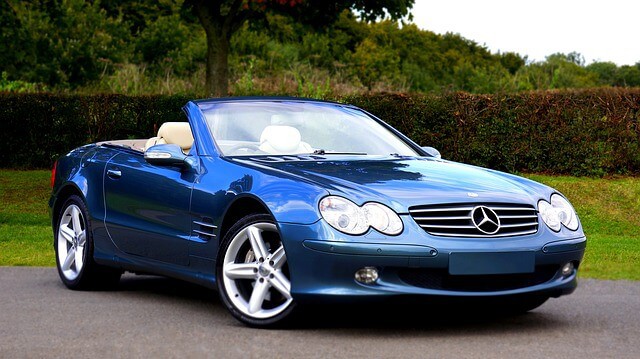 Blue mercedes car