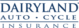 alt="Dairyland Logo, trademark, all written in blue colored fonts."