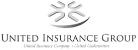 alt="United insurance Logo, silver note at the bottom that says 'United Insurance group'."