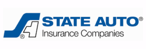 alt="State auto insurance companies, with a blue and white logo on the far left."