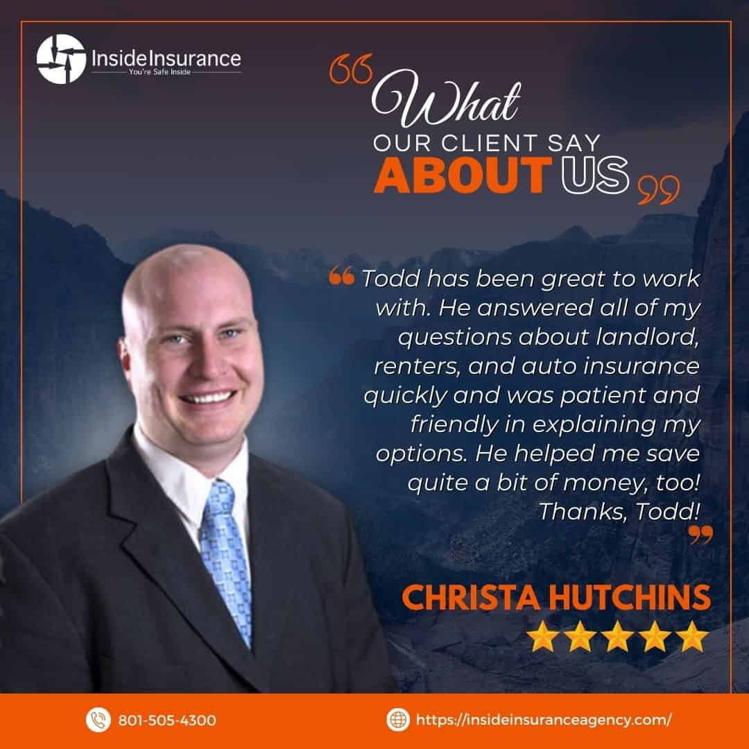 Google Review of Inside Insurance from Christa Hutchins