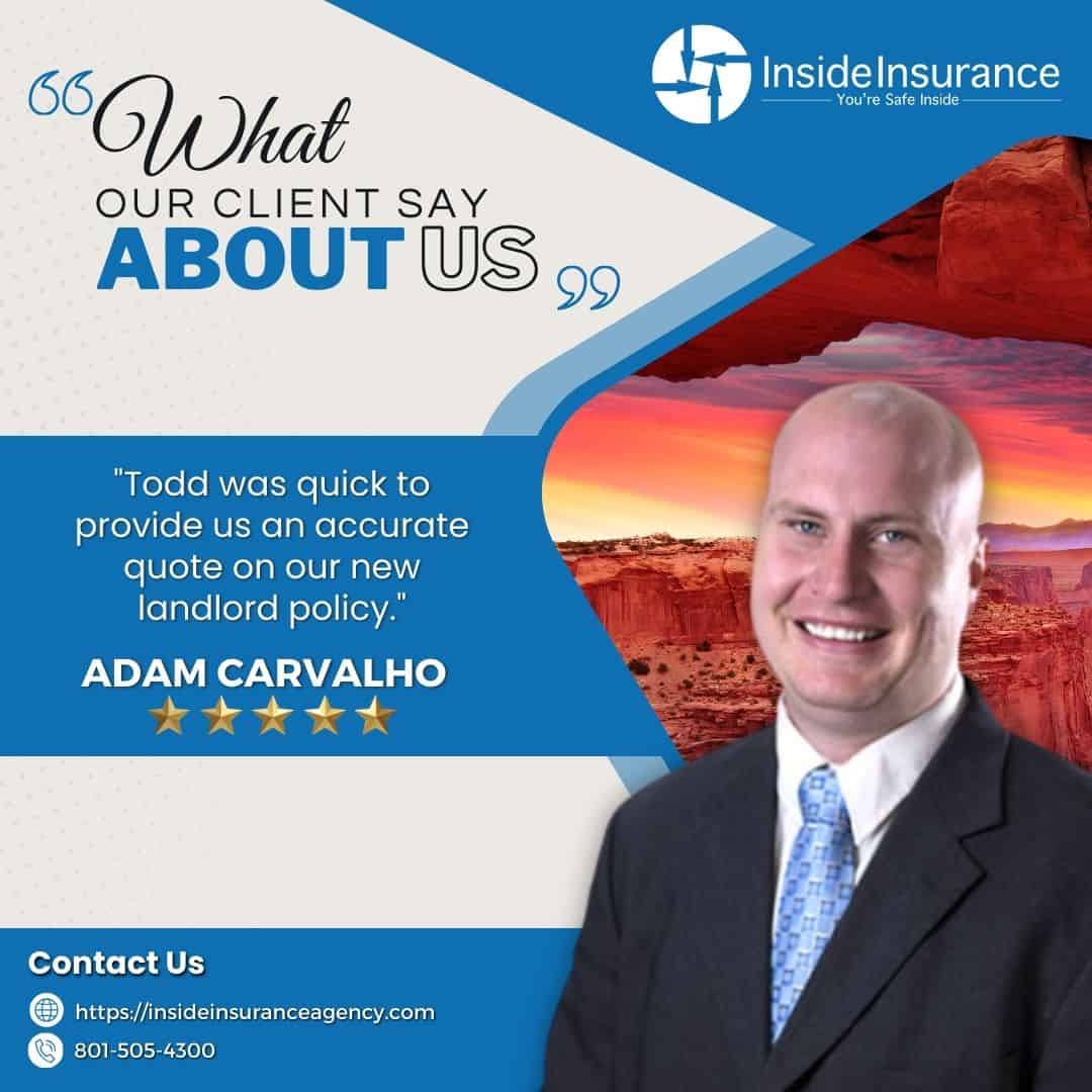 Google Review of Inside Insurance by Adam Carvalho