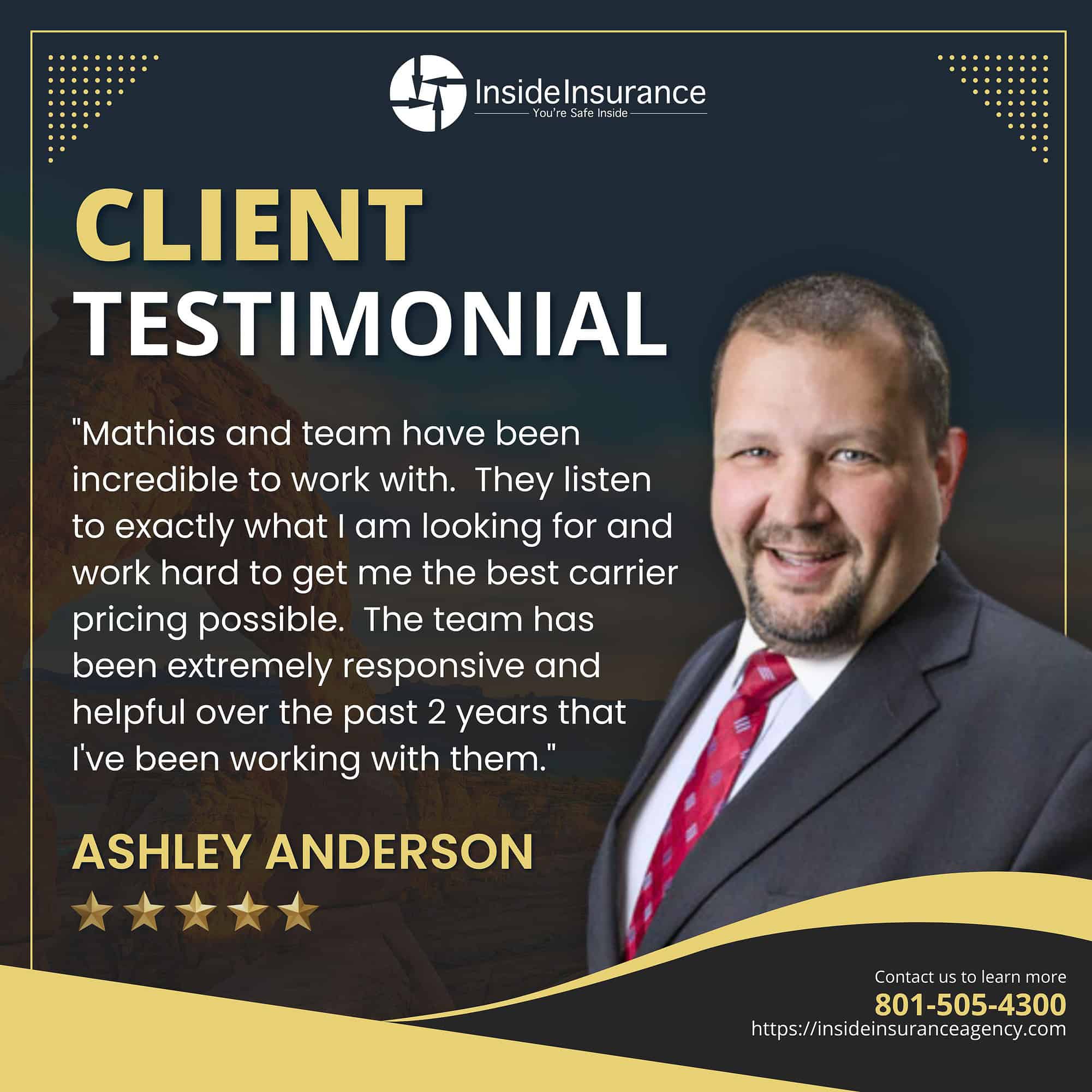 Google Review of Inside Insurance by Ashley Anderson