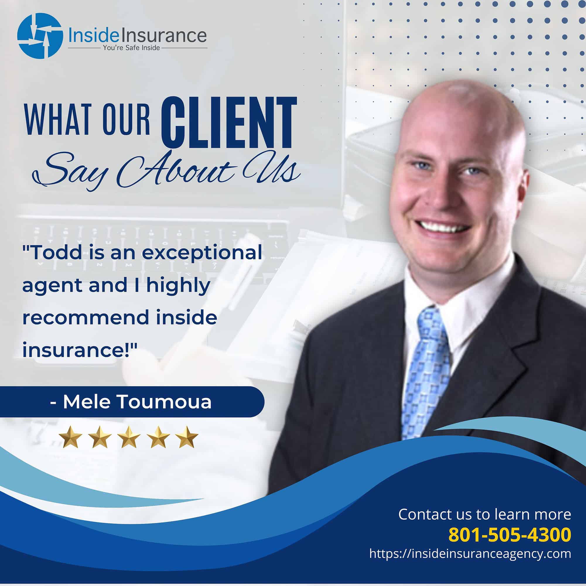 Google Review of Inside Insurance from Mele Toumoua